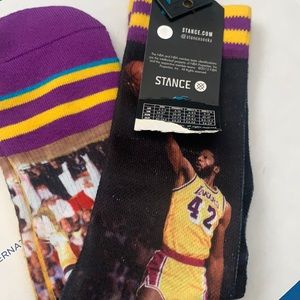 Stance Men’s Lakers James Worthy Socks Large to XL. Size 9,10,11,12,13